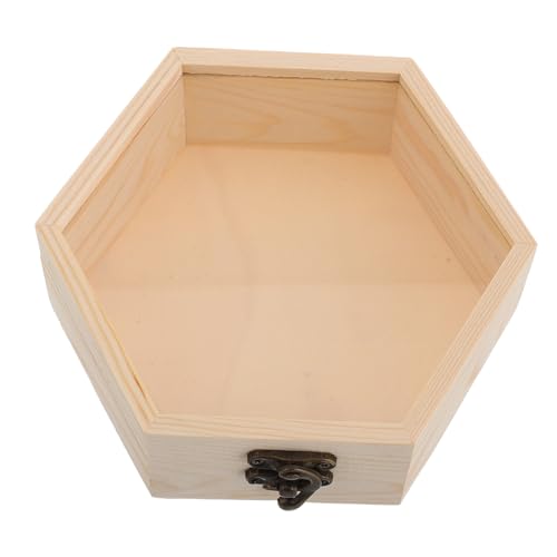NUOBESTY Sechseckige Aufbewahrungsbox mit Glasdeckel Dekorative Holzbox für Schmuck und Trockenblumen Vielseitige Geschenkbox für Hochzeit und Heimdekor NUOBESTY Sechseckige Aufbewahrungsbox mit Glasdeckel Dekorative Holzbox für Schmuck und Trockenblumen Vielseitige Geschenkbox für Hochzeit und Heimdekor von NUOBESTY