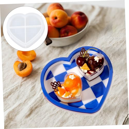 NUOBESTY Silikonform Herzform Untersetzer Tray für DIY Basteln Epoxidharz Gießform Schmuck Aufbewahrung Flexible Reißfeste Silikonform mit Glatter Oberfläche für Individuelle von NUOBESTY