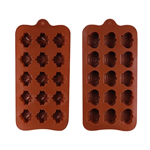 NUOBESTY 2st Schokoladenform Mousse Cake Baking Molds Muffinform Chocolate Baking Mold Baking Chocolate Silicone Molds Mini Kuchen Maple Leaf Molds Diy Making Tool Antihaft Fondantform von NUOBESTY