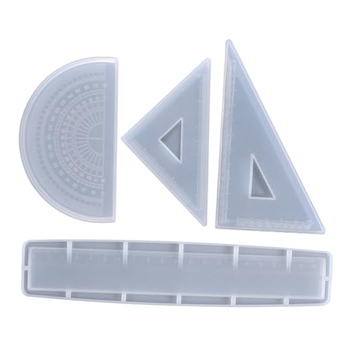 NUOBESTY Silikonform Ruler Mold Teilig Präzise DIY Gießform für Epoxidharz Basteln Multifunktionale Silikon Gießformen für Kreative Lineale und Messinstrumente von NUOBESTY