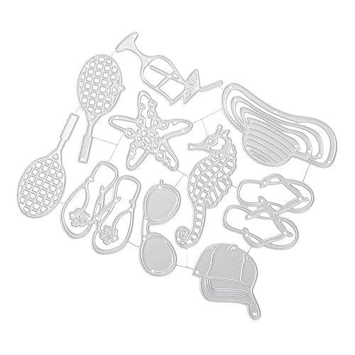 NUOBESTY Stanzformen Strand-metallstanzform DIY-schablonenstanzform Kappenmodellierstanzform Edelstahlstanzform Strandschablone Metallstanzformen von NUOBESTY