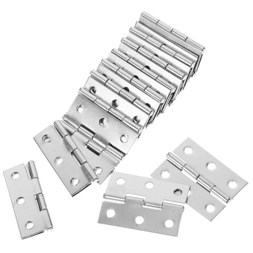NUOBESTY Teiliges Edelstahl Scharnier mit Schrauben Klappscharnier für Möbel Schranktüren Werkzeug und Schmuckboxen Einfache Montage Rostfrei Vielseitig Einsetzbar von NUOBESTY