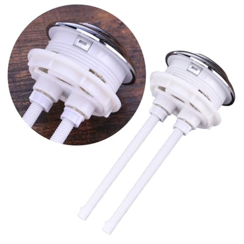 NUOBESTY Toilettenspülknopf Doppelspüler Ersatz mit Stangen Kompatibel für Wc spülkasten Langlebiger Wasserbehälter Druckknopf Einfache Montage für Bad Zubehör von NUOBESTY