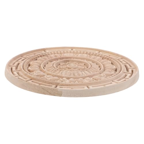 NUOBESTY Unlackierte Holzapplikation Mandala Blume Wiederverwendbare Geschnitzte Onlay Dekoration Europäisches Holzornament für Schrank Kommode Tür Bettrahmen von NUOBESTY