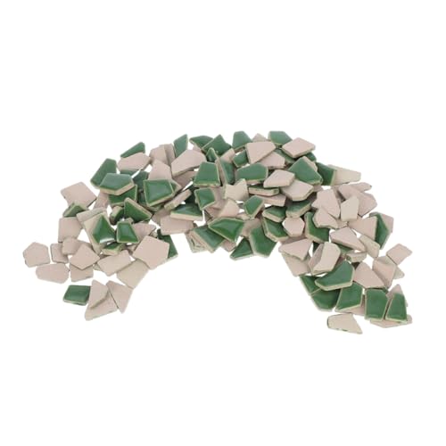 NUOBESTY Unregelmäßige Keramikfliesen in Grün Kleine Porzellanstücke für DIY Handwerk und Heimdekoration Leichte Mosaiksteine zur Wand Tischgestaltung Kreative Fliesen für Badezimmer und von NUOBESTY
