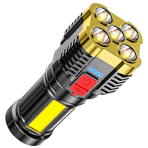 NUOBESTY Verstellbare LED Taschenlampe Mit Beleuchtungsmodi Hochleistungs Camping Fackellicht Wiederaufladbar Tragbar Für Outdoor Aktivitäten Lumen von NUOBESTY