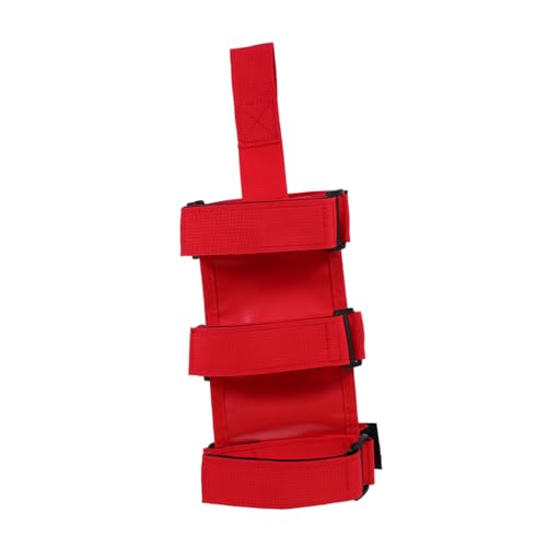 NUOBESTY Verstellbarer Feuerlöscher Halterungs Gurt mit Antirollschutz Stabile Kfz Befestigung für Auto Feuerlöscher Passend für Verschiedene Fahrzeugmodelle Langlebiges Rotes Nylonband von NUOBESTY