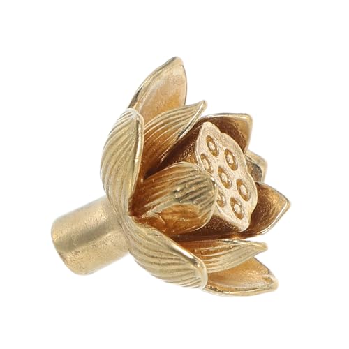 NUOBESTY Vintage Lotus Flower Messing Türknöpfe Retro Stil Dekorative Ziehgriffe Antike Messing Möbelgriffe für Küche Kleiderschrank und Möbel von NUOBESTY
