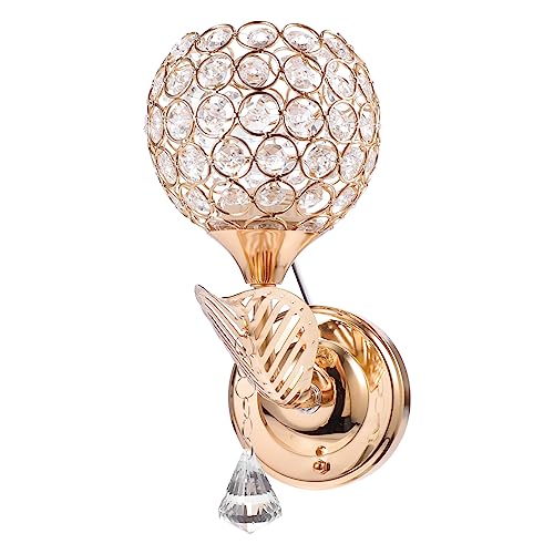 NUOBESTY Kristall Wandleuchte Schlafzimmer Lampe Wandlampe Für Wohnzimmer Flur Büro Mit Glockenklang Dekorative Wandbeleuchtung Für Hauswarming von NUOBESTY