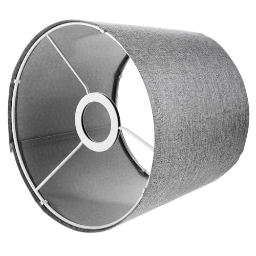 NUOBESTY Wandlampenschirm Lampenschirm Trommel Tischlampenschirm Trommellampenschirm aus Stoff Stoffschirm der Tischlampe stoff lampenschirm austausch Leinen- Light Grey von NUOBESTY