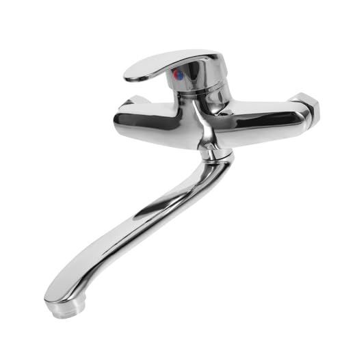 NUOBESTY Wandmontierter Kupfer wasserhahn mit Zwei Ausläufen Mischbatterie für Heiß und Kalt Korrosionsbeständig Einfacher Einhebelmischer Modernes Design für Bad Küchenwaschbecken Auslauf NUOBESTY Wandmontierter Kupfer wasserhahn mit Zwei Ausläufen Mischbatterie für Heiß und Kalt Korrosionsbeständig Einfacher Einhebelmischer Modernes Design für Bad Küchenwaschbecken Auslauf von NUOBESTY