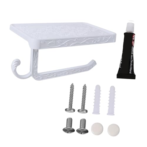 NUOBESTY Wandmontierter Toilettenpapierhalter Aluminium Selbstklebender Bad und Küchenpapierhalter mit Ablage für Handys Handtücher und Weiß ohne Bohren NUOBESTY Wandmontierter Toilettenpapierhalter Aluminium Selbstklebender Bad und Küchenpapierhalter mit Ablage für Handys Handtücher und Weiß ohne Bohren von NUOBESTY