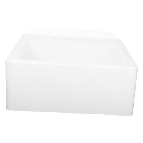 NUOBESTY Wandmontierter Waschbecken Kunststoff Wandhängendes Waschbecken Kompaktes Rechteckiges Becken Ohne Bohren Für Kleine Badezimmer Mietwohnungen Dusche NUOBESTY Wandmontierter Waschbecken Kunststoff Wandhängendes Waschbecken Kompaktes Rechteckiges Becken Ohne Bohren Für Kleine Badezimmer Mietwohnungen Dusche von NUOBESTY
