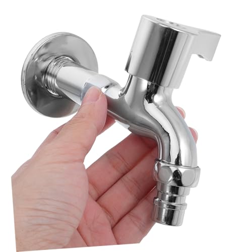 NUOBESTY Wasserhahn Kaltwasserhahn Wandmontage Einhandgriff Schnelleröffnung Langlebig Verdicktes Material Waschmaschine Garten Badezimmer von NUOBESTY