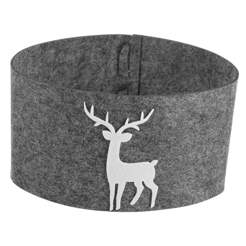 NUOBESTY Weihnachtsbaum Kragen Rentier Christbaumdecke Korb Weihnachtsbaum Rock Abdeckung Tannenbaum Rock Christbaumständer Weihnachtsdeko Baumschmuck für Dekoration, Grau, 160cm von NUOBESTY