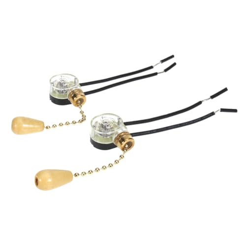NUOBESTY Zugkettenschalter für Deckenleuchten Pack Halbdurchsichtiges Goldenes Design Manuelle Steuerung Kompatibel mit Meisten Deckenlampen für Wohnraumbeleuchtung von NUOBESTY