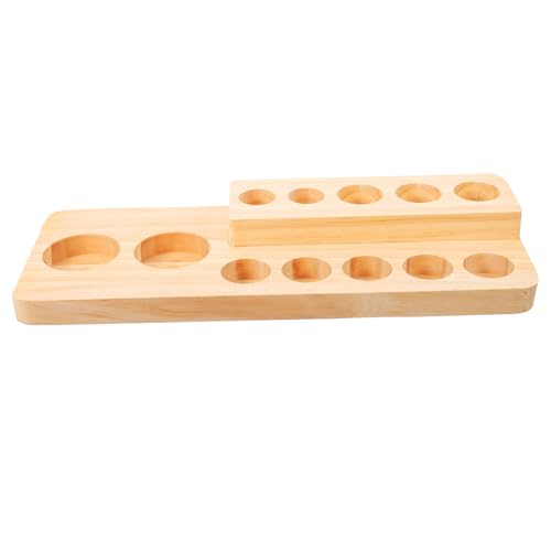 NUOBESTY lagerregal aus Holz Halter Parfümtablett Diffusor Citronella Veranstalter flaschenregal aromatherapie Flaschen Organizer ätherische öle Farbregal Parfümflaschen-Organizer Beige von NUOBESTY
