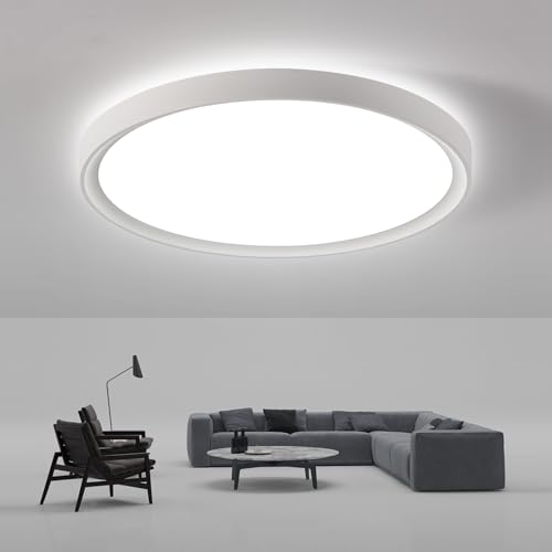 NUODIFAN LED Deckenleuchte, 24W Deckenlampe,2400LM Ultra Dünn Weiß 6500K Wasserfest Badzimmer Deckenlampe,Rund Deckenleuchte Flimmerfreie Lampe, LED Lampen NUODIFAN LED Deckenleuchte, 24W Deckenlampe,2400LM Ultra Dünn Weiß 6500K Wasserfest Badzimmer Deckenlampe,Rund Deckenleuchte Flimmerfreie Lampe, LED Lampen von NUODIFAN