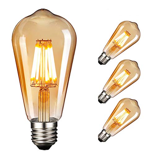 NUODIFAN Edison Vintage Dimmbar Glühbirne, 3Stück 8w Edison LED Lampe 800LM Warmweiß E27 Retro Glühbirne Ideal für Retro Beleuchtung im Haus Café Bar usw von NUODIFAN