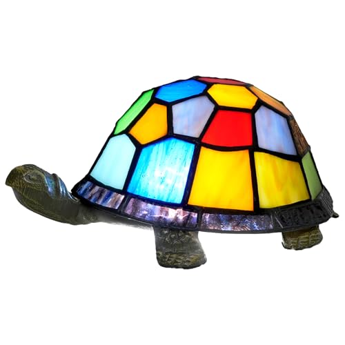 Tiffany Schildkröte Lampe Buntglas Schildkröte Nachtlicht Kleine Tischlampe für Nachttisch Wohnzimmer Kinderzimmer Dekoration Schreibtischlampe Mini Dekor Nachttischlampe von NUODITOS