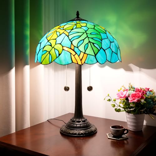 Tiffany Tischlampe grün tropische Schildkröte zurück Bambus Palmenblätter Glasmalerei Lampe 16 Zoll handgefertigt große Schreibtischlampe antik neben Leselampe für Zuhause Wohnzimmer Schlafzimmer Büro Tiffany Tischlampe grün tropische Schildkröte zurück Bambus Palmenblätter Glasmalerei Lampe 16 Zoll handgefertigt große Schreibtischlampe antik neben Leselampe für Zuhause Wohnzimmer Schlafzimmer Büro von NUODITOS