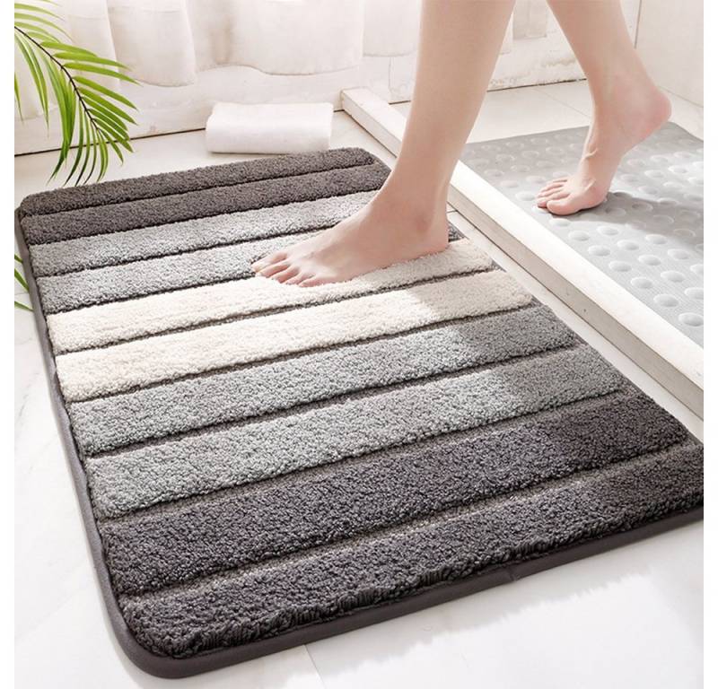 NUODWELL Badematte Badezimmerteppich Rutschfest, Mikrofaser Weich Absorbierende Badematte von NUODWELL