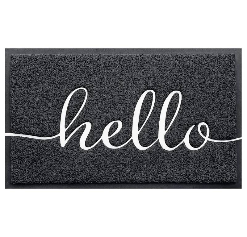NUODWELL Fußmatte Fußmatte für außen und innen, rutschfeste Schmutzfangmatte Türmatte, Hello von NUODWELL