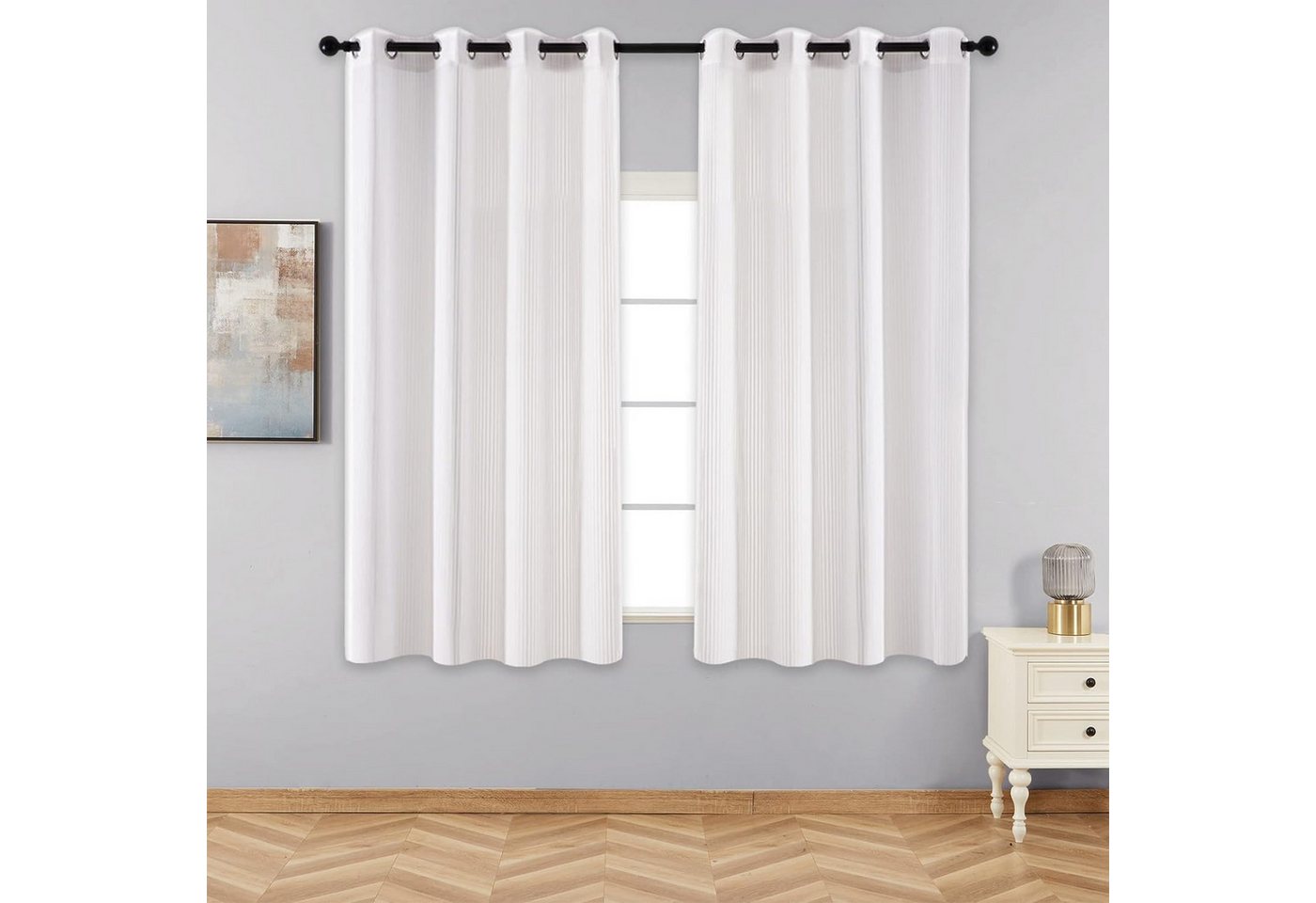NUODWELL Gardine 2er Set Voile Gardinen mit Ösen, Weiß Lichtdurchlässige Vorhänge, Luftig, halbtransparente, modern und langlebig für jedes Fenster NUODWELL Gardine 2er Set Voile Gardinen mit Ösen, Weiß Lichtdurchlässige Vorhänge, Luftig, halbtransparente, modern und langlebig für jedes Fenster von NUODWELL
