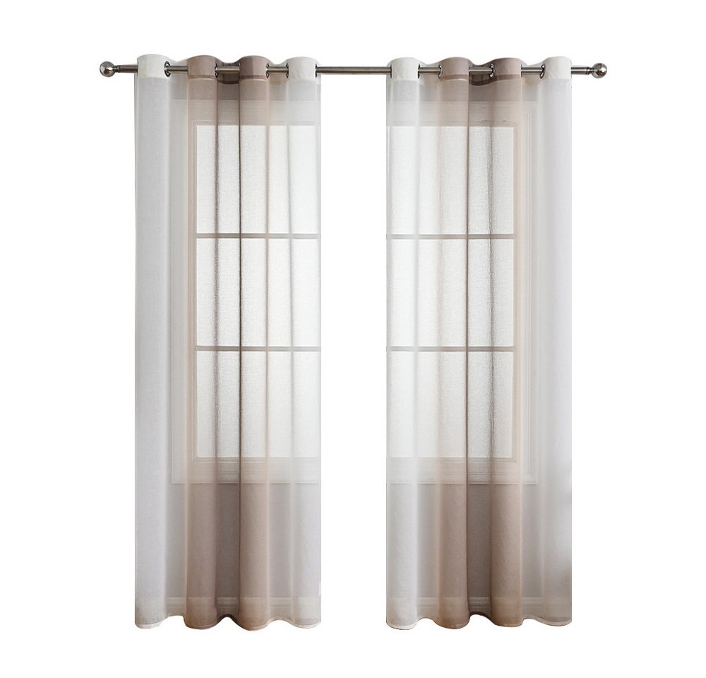 NUODWELL Gardine 2er Set Voile Vorhänge, Gardinen Gestreift Lichtdurchlässig mit Ösen NUODWELL Gardine 2er Set Voile Vorhänge, Gardinen Gestreift Lichtdurchlässig mit Ösen von NUODWELL