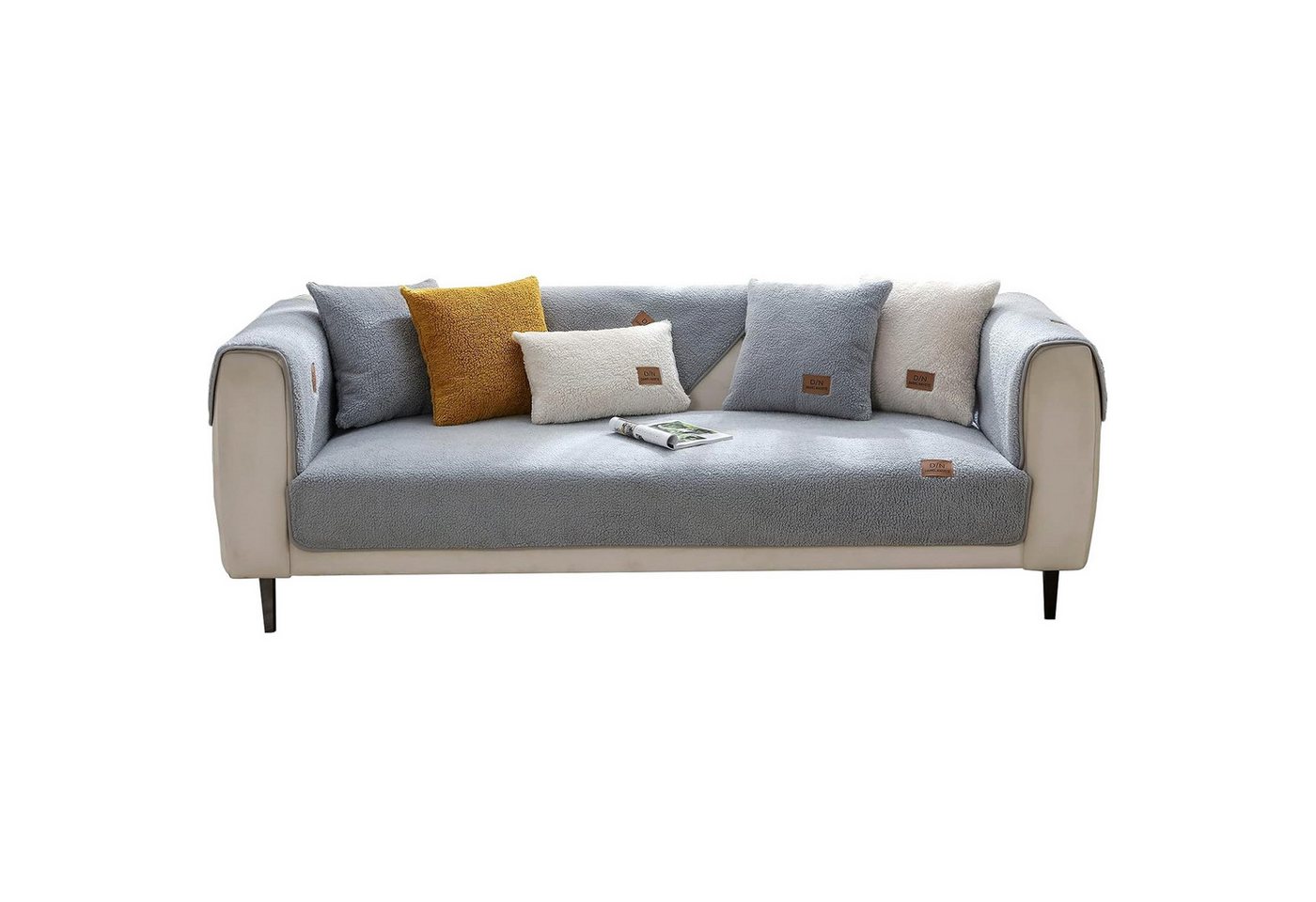 NUODWELL Sofahusse Hussen-Set Sofa Abdeckung Kissen Winter rutschfest von NUODWELL