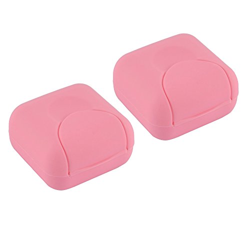 NUODWELL 2 Stück Reise-Seifenschalen, wasserdicht und auslaufsicher, quadratisch, kleine Seifenschale mit versiegeltem tragbaren Zubehör für Zuhause und draußen (Pink) von NUODWELL