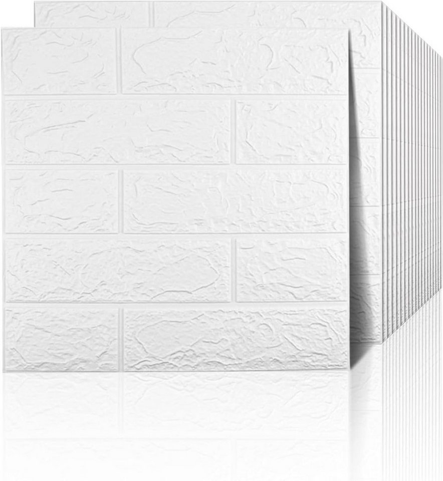 NUODWELL 3D-Tapete 3D-Tapete,10/20 stück selbstklebende Wandpaneele 35x38 cm, (20 St., 38*35cm), Wasserdicht, ölfest, feuchtigkeitsbeständig, kratzfest von NUODWELL