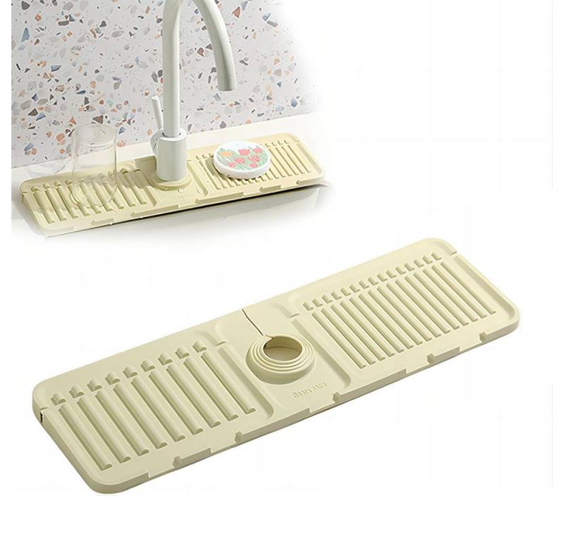 NUODWELL Abtropfmatte Silikon Wasserhahn Matte,Schneidbar Spüle Splash Guard Matte für Küche von NUODWELL