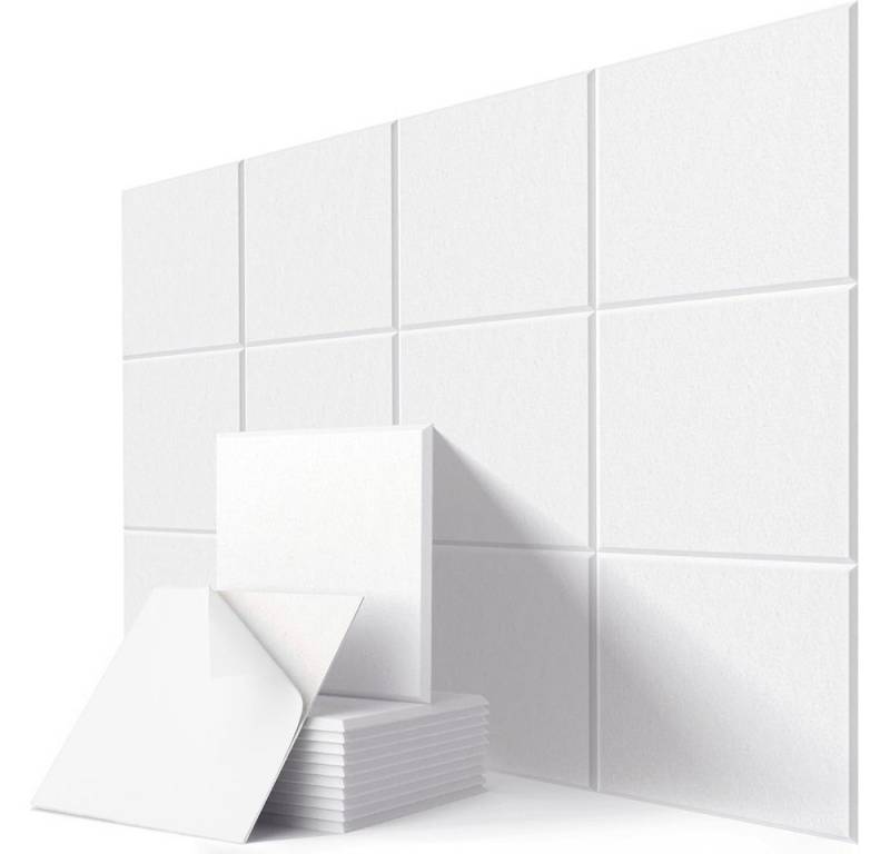 NUODWELL Akustikplatte 12 Stück Akustikplatten Selbstklebend, Hohe Dichte Schallschutzplatten, 30 x 30 x 0.9 cm, für Wanddekoration und Akustische Behandlung von NUODWELL