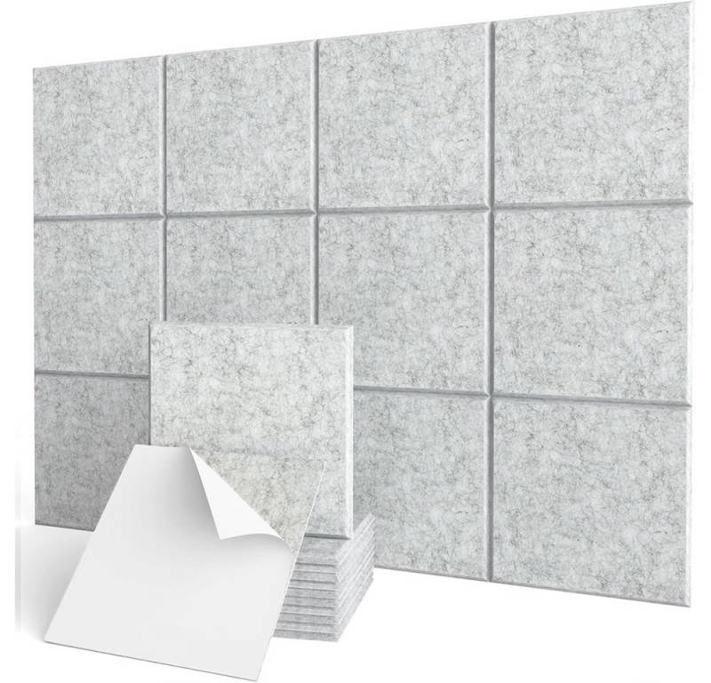NUODWELL Akustikplatte 12 Stück Akustikplatten Selbstklebend, Hohe Dichte Schallschutzplatten, 30 x 30 x 0.9 cm, für Wanddekoration und Akustische Behandlung von NUODWELL