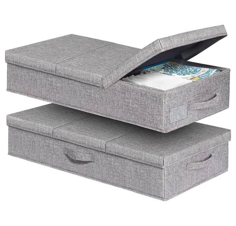 NUODWELL Aufbewahrungsbox 2 x Aufbewahrungsbox mit Deckel für Bettdecke unter dem Bett von NUODWELL