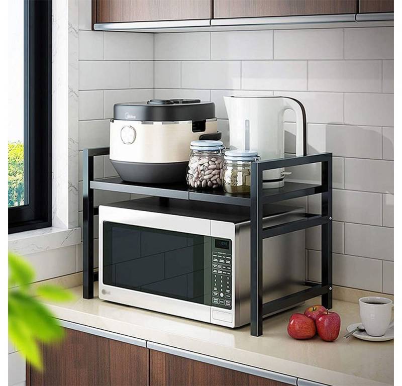 NUODWELL Küchenregal Erweiterbar Mikrowelle Regale, 2-stufiges Platzsparregal und Organizer von NUODWELL