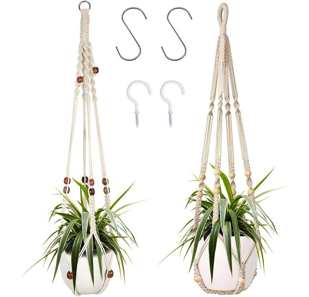 NUODWELL Blumenampel 2 Stück Makramee Blumenampel Boho Deko Baumwollseil Hängeampel NUODWELL Blumenampel 2 Stück Makramee Blumenampel Boho Deko Baumwollseil Hängeampel von NUODWELL