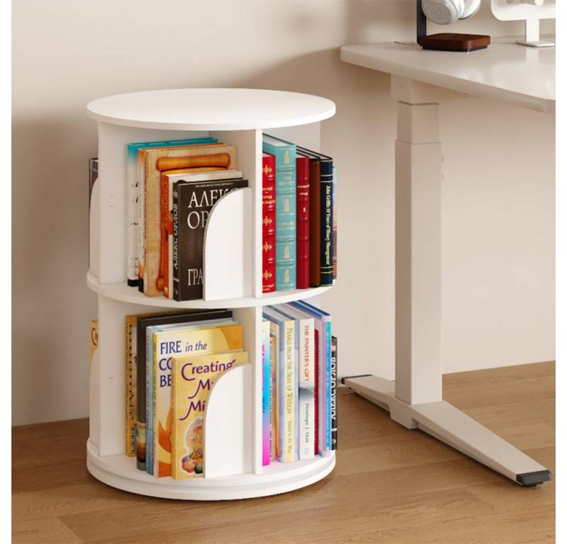 NUODWELL Bücherregal Drehbare Bücherregal, 2/3/4/5 Etagen Stehregale Lagerregal mit Fächern von NUODWELL