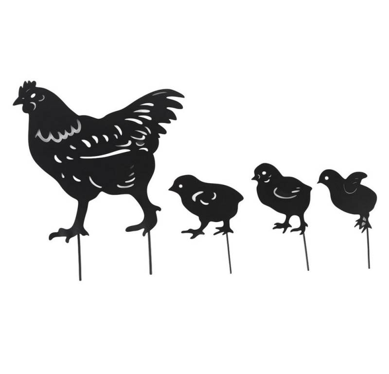 NUODWELL Dekoobjekt Garten Pfähle Kunst, Garten Silhouette, Eisen Huhn Hof Kunst Dekorativ von NUODWELL