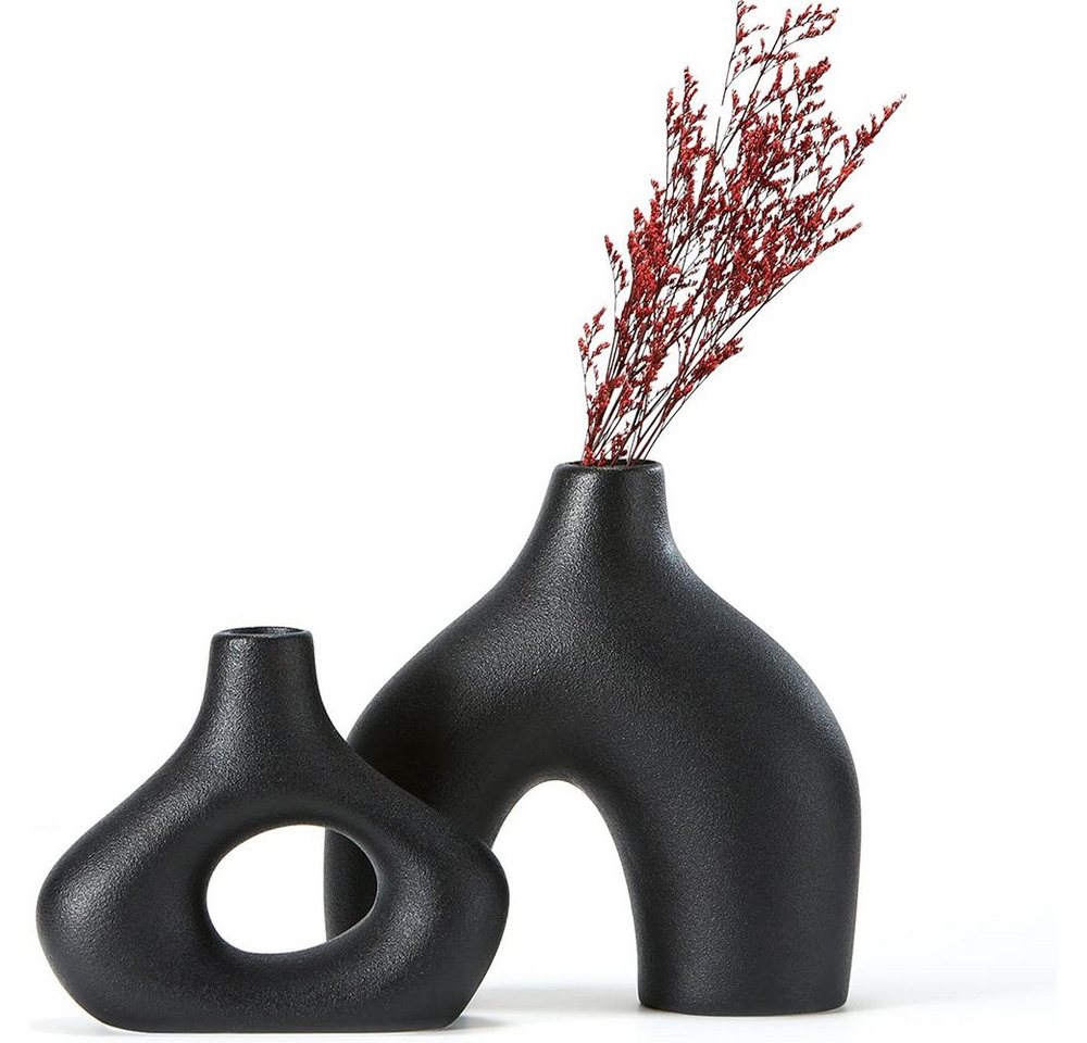 NUODWELL Dekovase 2 Stücke Keramikvase, Moderne Boho Minimalismus-Stil Dekoration vasen von NUODWELL