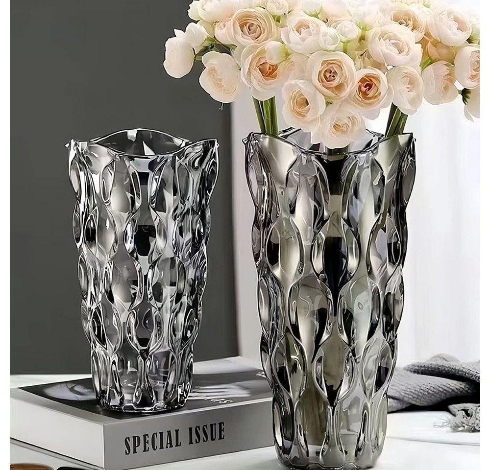 NUODWELL Dekovase Glas Blumenvase,Deko Wohnzimmer,Modern Glas Tulpenvase Aesthetic Vase von NUODWELL