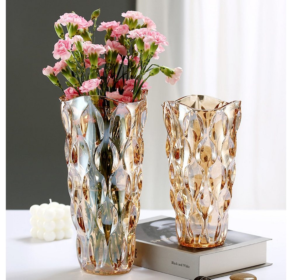 NUODWELL Dekovase Glas Blumenvase,Deko Wohnzimmer,Modern Glas Tulpenvase Aesthetic Vase von NUODWELL