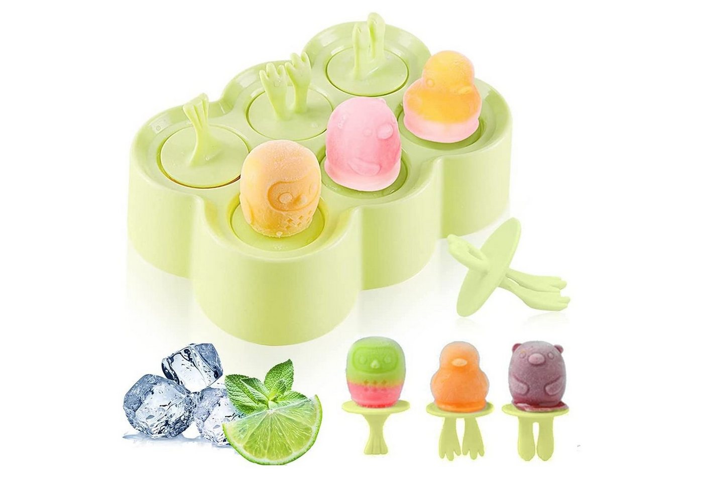 NUODWELL Eisform Eisformen, 6 Eisform Eis am Stiel, Popsicle Formen, Stieleisformer von NUODWELL