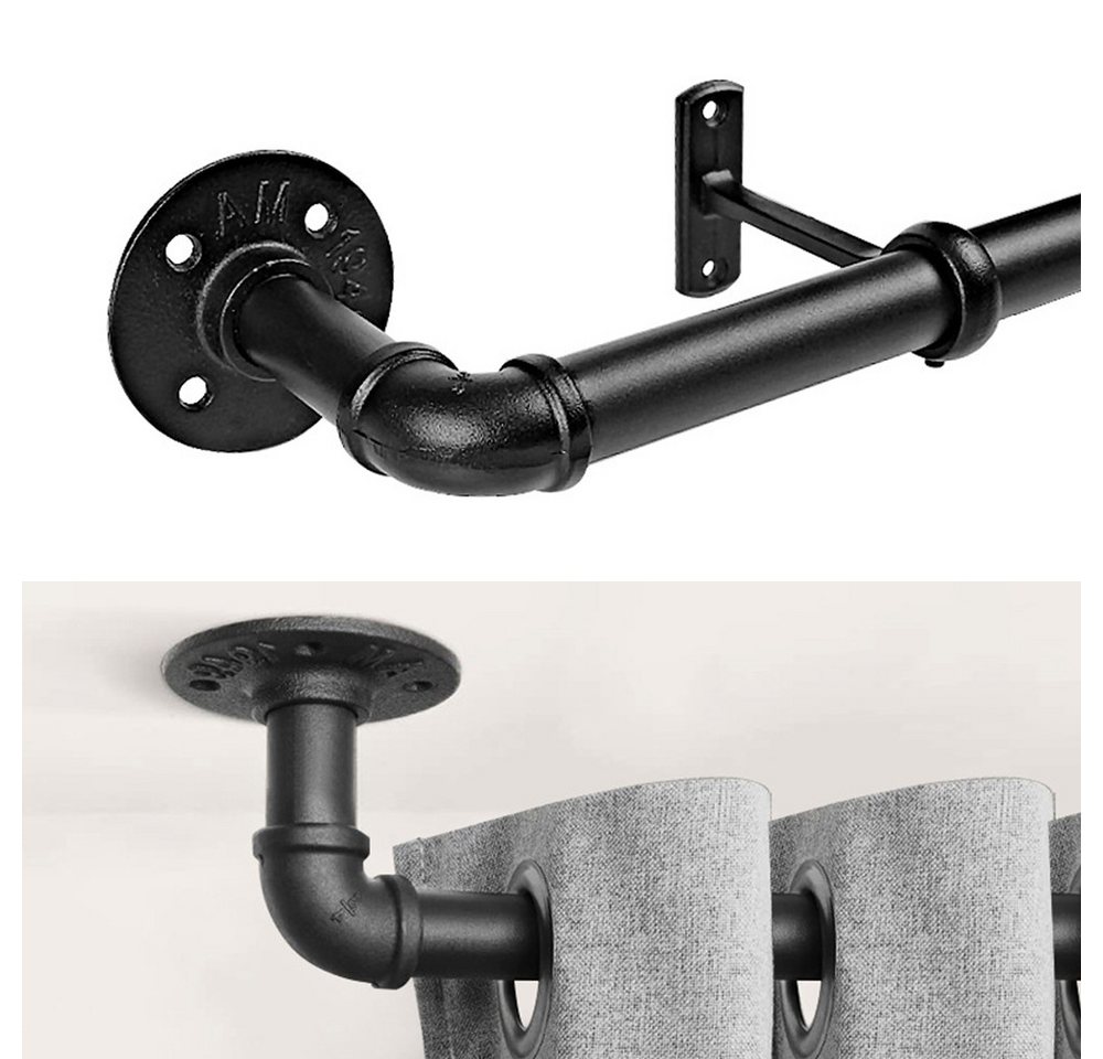 NUODWELL Gardinenstange Gardinenstange Schwarz, 3 Größen Industrial Vorhangstange Ausziehbar NUODWELL Gardinenstange Gardinenstange Schwarz, 3 Größen Industrial Vorhangstange Ausziehbar von NUODWELL