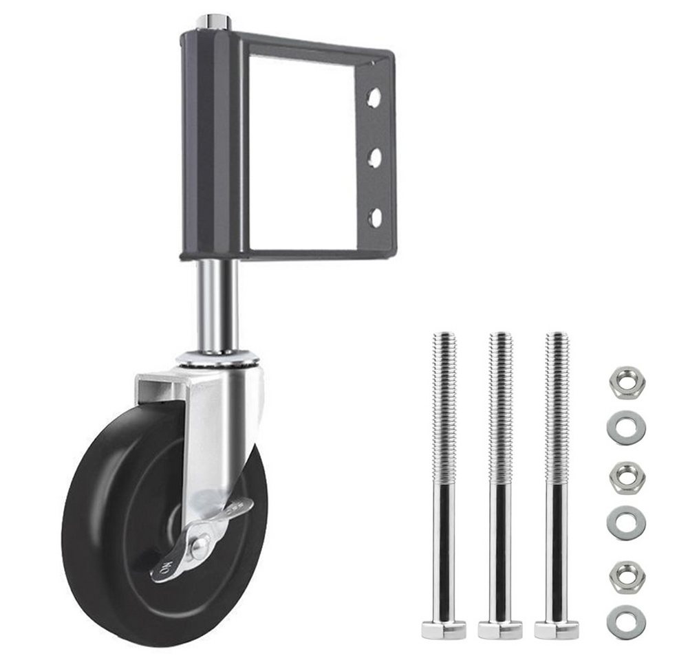 NUODWELL Gerüstrolle Torrolle 102mm mit Federbelastung, Drehbare Torrolle, 100kg Tragkraft, Schwerlast-Torräder für Holztore, Zäune, Gartentor und Metalltore von NUODWELL