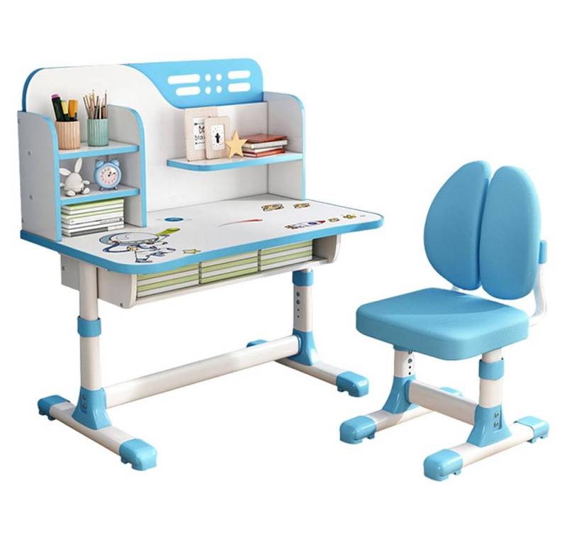 NUODWELL Kinderschreibtisch Schreibtisch und Stuhl-Set für Kinder,Kinderstudiertisch mit Schublade von NUODWELL