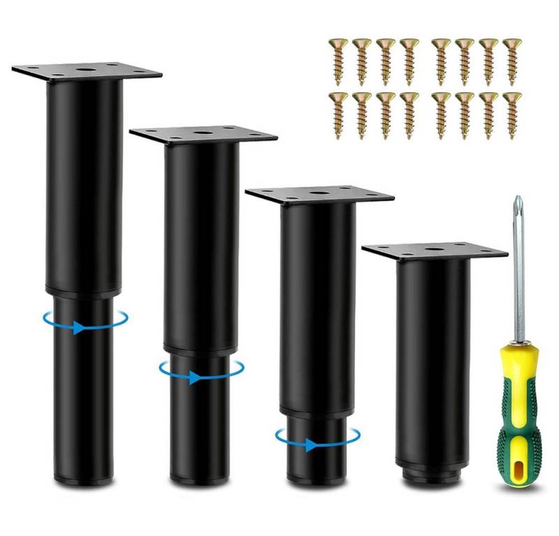 NUODWELL Möbelfuß 4 Stück Möbelbeine, 18–30 cm höhenverstellbar, geeignet für Möbel/Sofa von NUODWELL