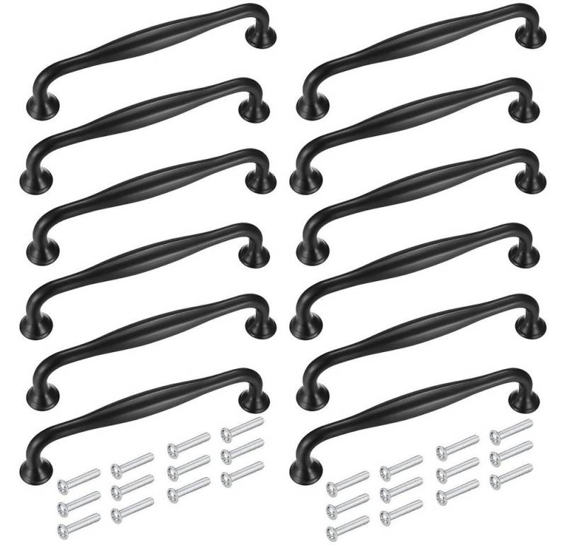 NUODWELL Möbelgriff 12 Stück 128mm Küchenschrank griffe, Schwarz Möbelgriffe mit Schrauben (12-St) von NUODWELL