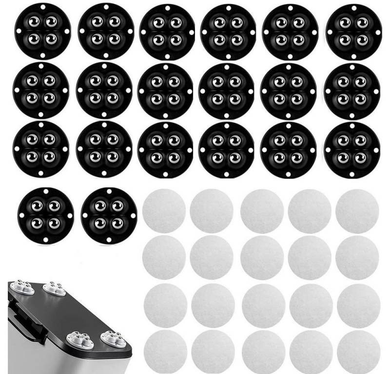 NUODWELL Möbelrolle 20 Mini-Kugelrollen zum Aufkleben mit 4 Stahlkugeln von NUODWELL